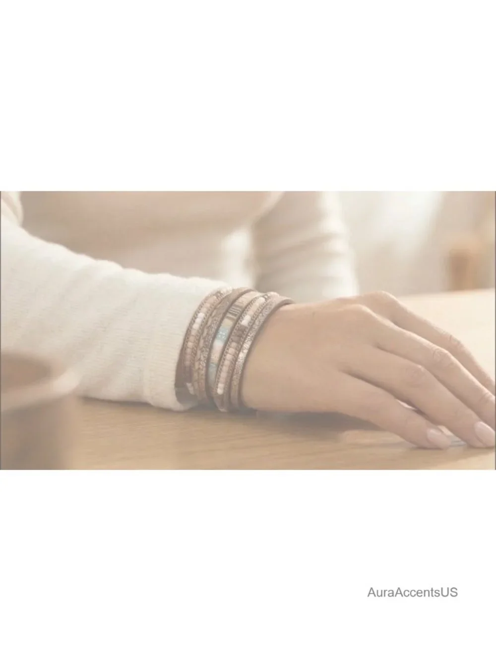 Faux Leather Wrap Bracelet Boho Western Cuff Layered Jewelry for Women